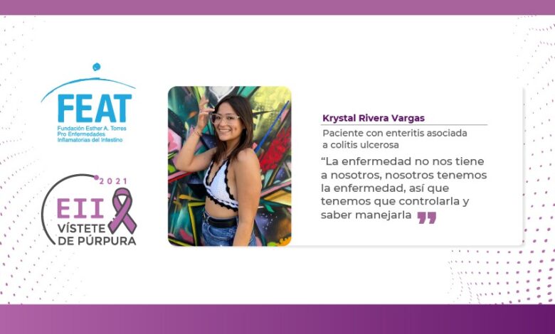 Krystal, única paciente con enteritis asociada a colitis ulcerosa en Puerto Rico
