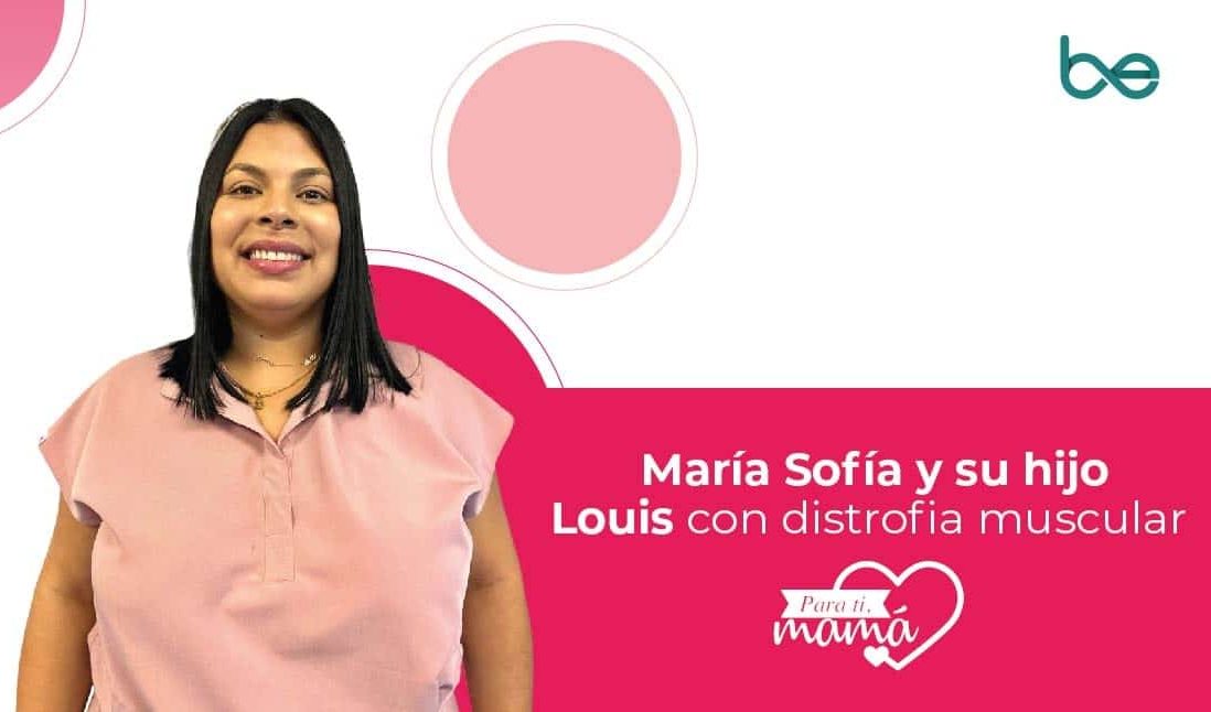 María Sofía y su hijo Louis con distrofia muscular