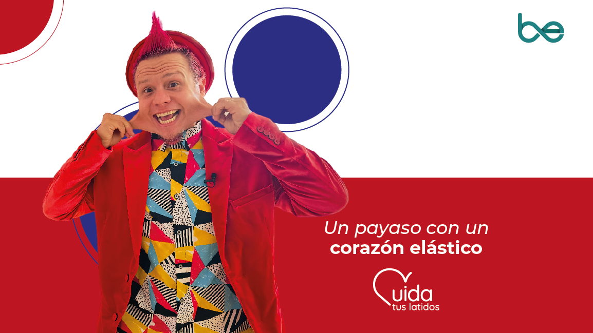 Un payaso con un corazón elástico