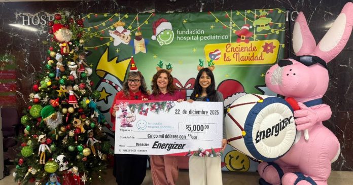 Energizer entrega donativo de $5,000 a la Fundación del Hospital Pediátrico