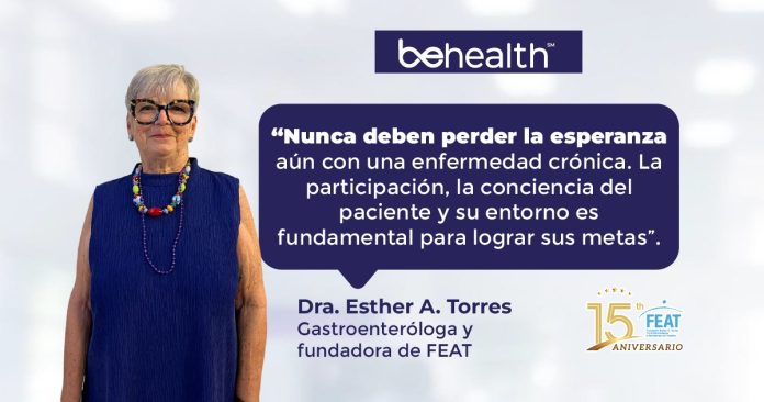 La Dra. Esther A. Torres, gastroenteróloga y fundadora de FEAT, conversó sobre la labor que ha realizado la fundación durante sus 15 años.