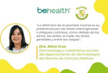 La psoriasis inversa afecta principalmente los pliegues de la piel en la ingle, los glúteos y las mamas.