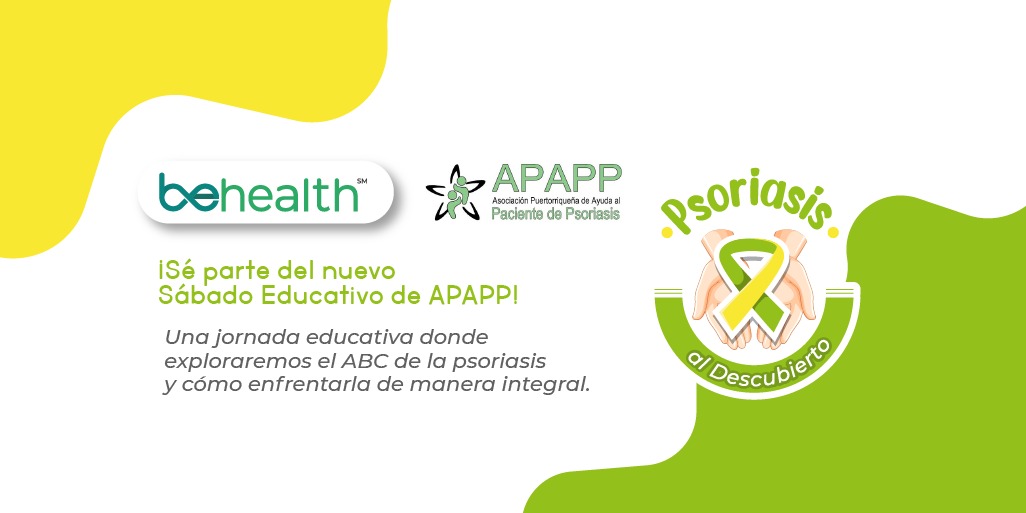Este encuentro titulado "Psoriasis al Descubierto", estará lleno de aprendizaje e interacción y se llevará a cabo este sábado 26 de agosto a partir de las 10:00 A.M a través de la plataforma de Facebook @APAPPsoriasis y @BeHealthPR.