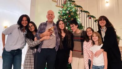 Bruce Willis junto a su familia, imagen tomada de Infobae